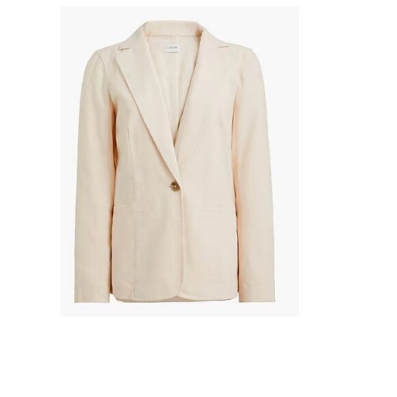 J.Crew $158 Relaxed Linen Blend Blazer Dusty Ivory Size 6 BY938 - Picture 2 of 9